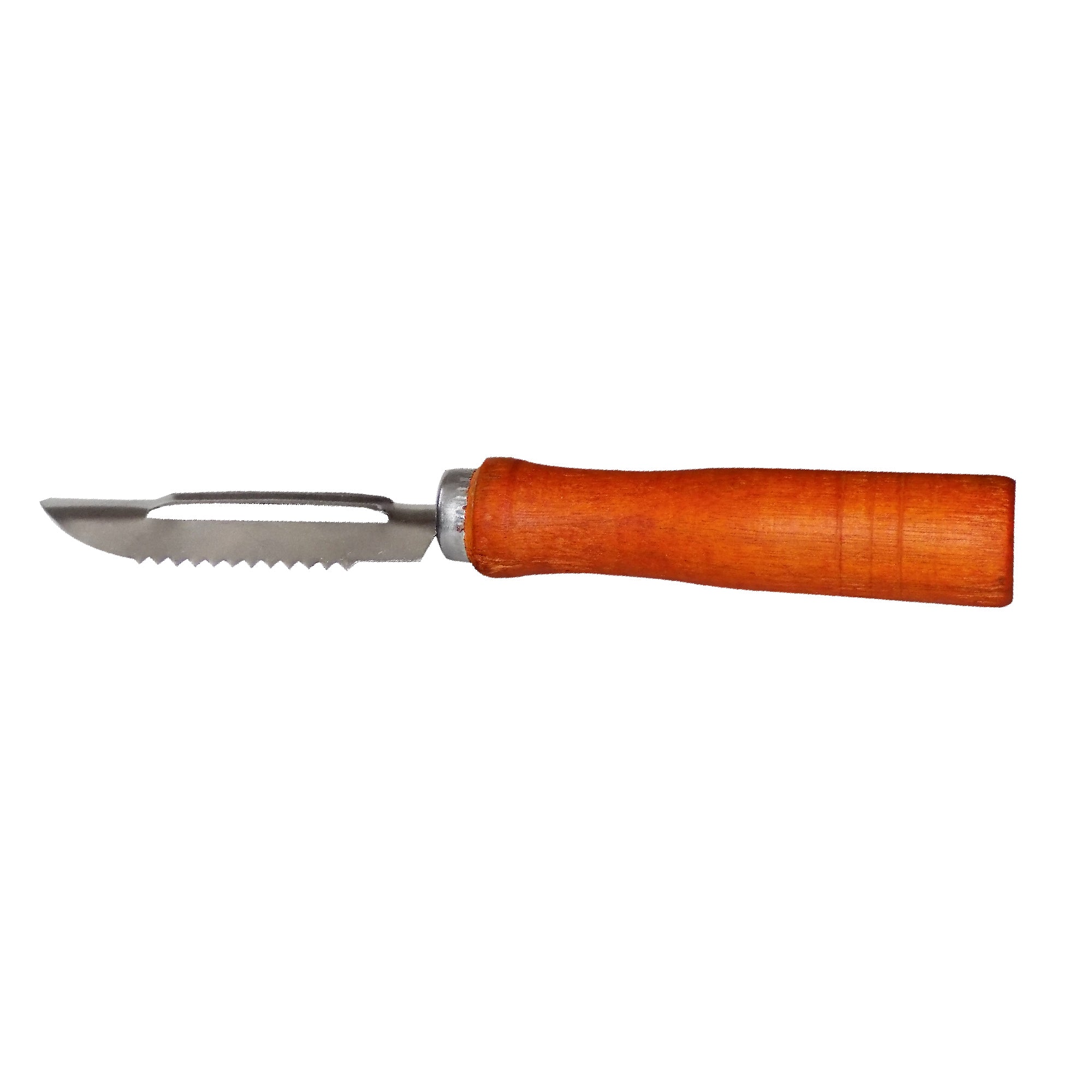 Stainless steel vegetable peeler with a wooden handle Stainless steel vegetable peeler with a wooden handle